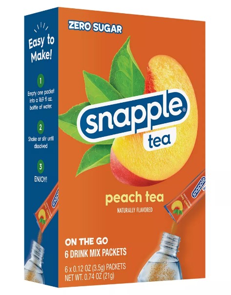 Save on Snapple Diet On The Go Tea Drink Mix Peach Sugar Free - 6