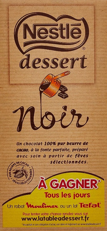 tenter la chance Nestlé Dessert Baking Chocolate 52% Cocoa 7.2oz