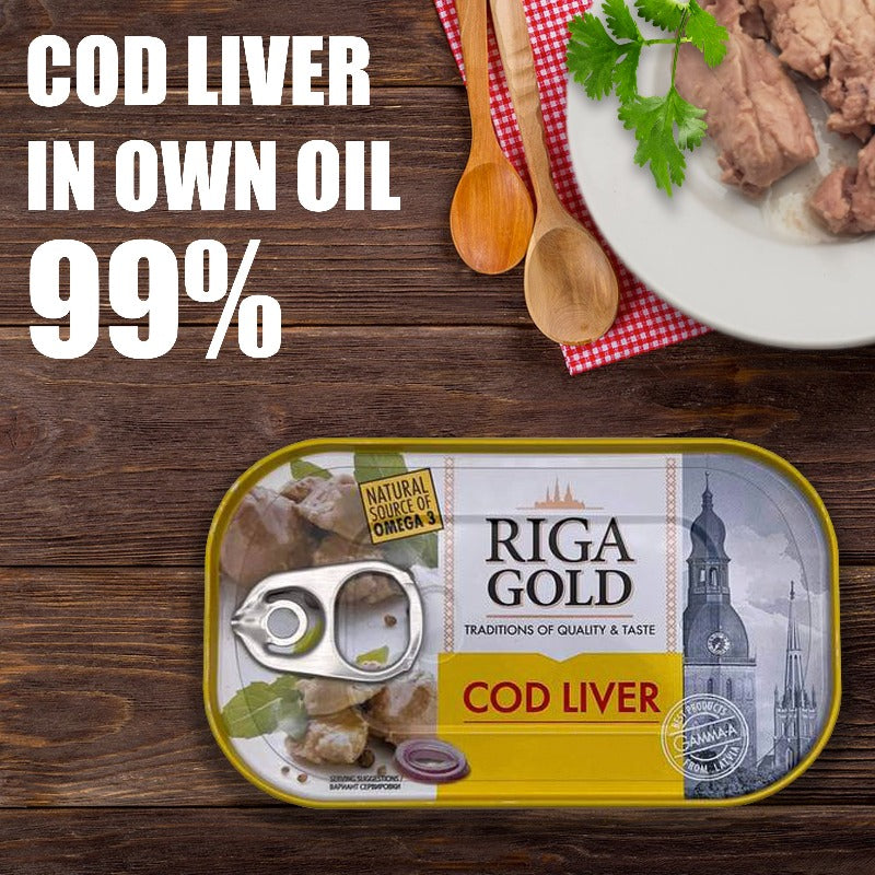 Riga Gold Cod Liver in Its Own Oil 4.27 Oz