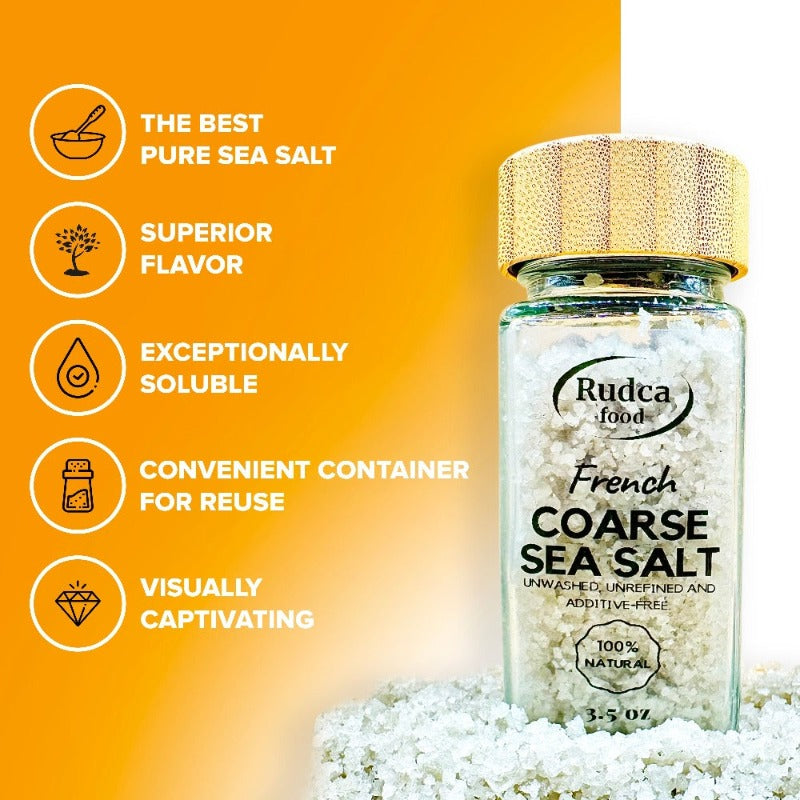 French Coarse Sea Salt 3.5 oz by Rudca food - 4