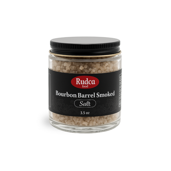 Bourbon Barrel Smoked Finishing Salt 3.5 oz by Rudca Food