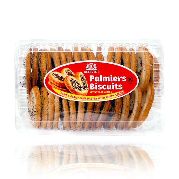 Belevini Palmiers Biscuits Light & Flaky with Poppy Seeds 350 g