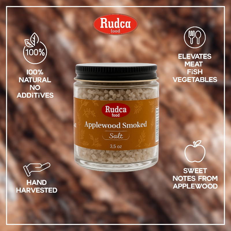 Applewood Smoked Finishing Salt 3.5 oz by Rudca Food