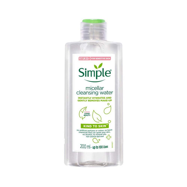 Eau nettoyante simple pour la peau, micellaire, 200 ml