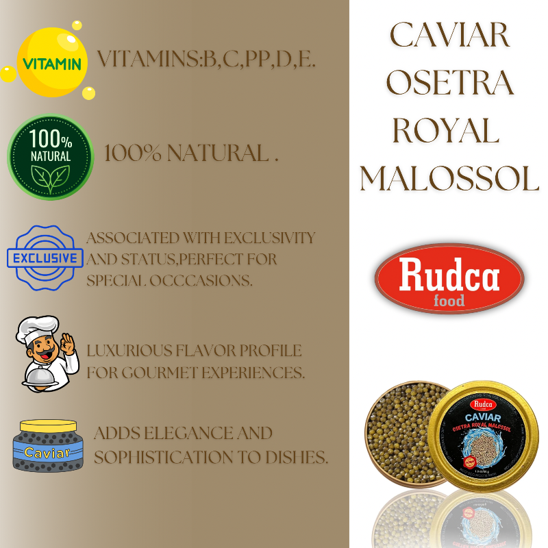 Osetra Royal Malossol Caviar 1.8oz by Rudca food