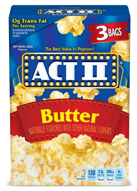 ACT II Butter Microwave Popcorn 3 x 2.75 oz