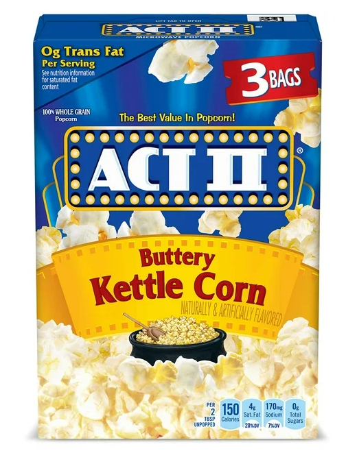 ACT II Buttery Kettle Corn Microwave Popcorn 3 x 2.75 oz