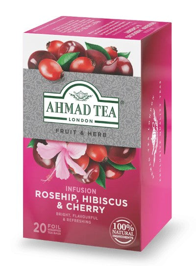 Ahmad Fruit Tea Rosehip, Hibiscus & Cherry 20 Tea Bags