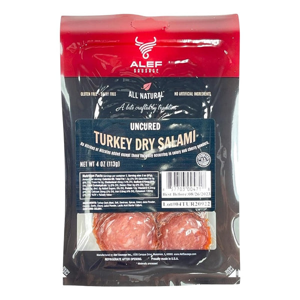 Alef Sausage Authentic Turkey Dry Salami 4 oz