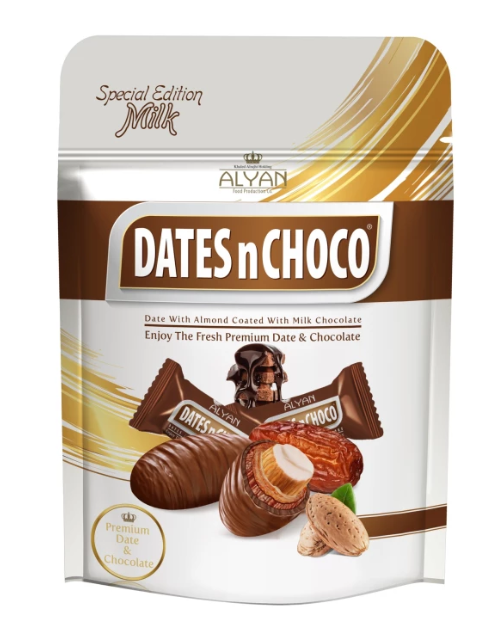 Alyan Dates N Choco Milk Chocolate Covered with Almond 90g