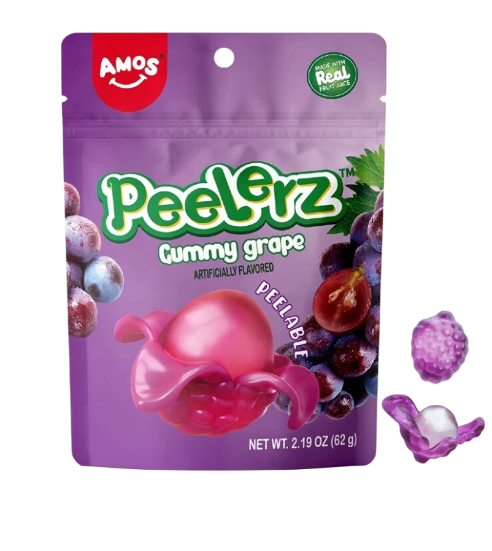 Amos Peelerz Grape Gummy Candy 2.29 oz