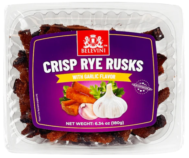 Belevini Crisp Rye Rusks with Garlic Flavor 180 g