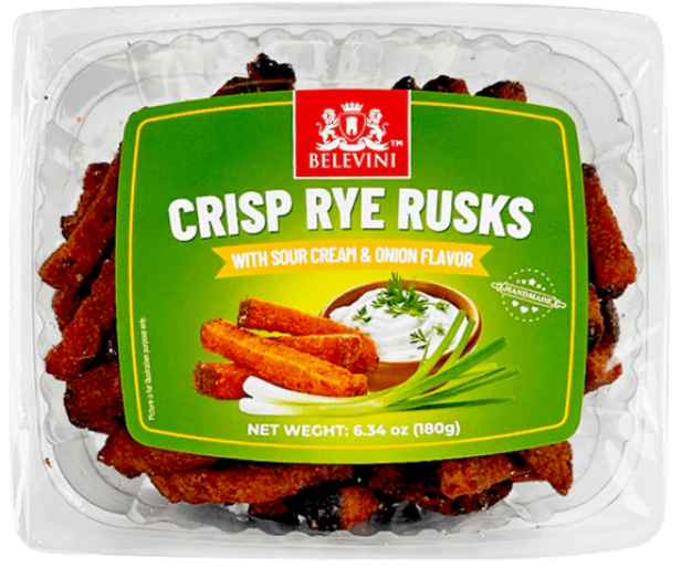 Belevini Crisp Rye Rusks with Sour Cream & Onoin Flavor 180 g