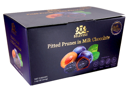 Belevini Pitted Prunes in Milk Chocolate 7.05 oz