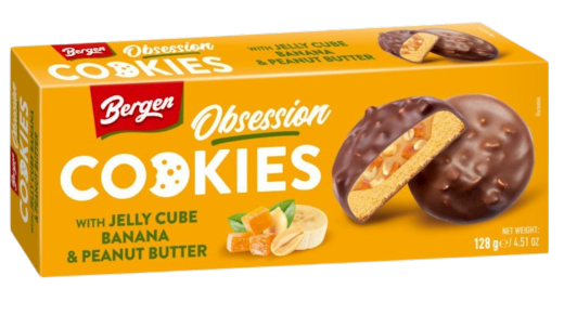 Bergen Obsession Cookies with Jelly Cube Banana & Peanut Butter 128 g