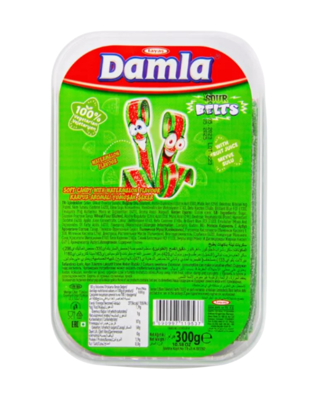 Bonart Sweeties Damla Sour Belt Watermelon 300 g