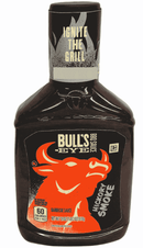 Bull's Eye Hickory Smoked Barbecue Sauce 18 oz bottle with bold red bull logo, ideal for grilling and smoky BBQ flavor. Cooking sauce from USA.