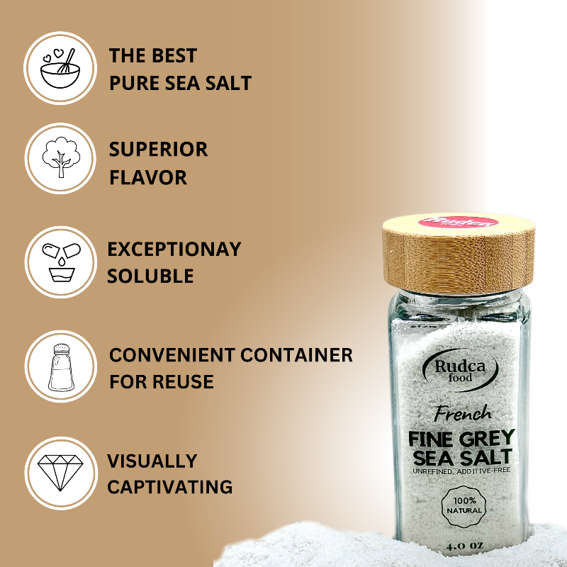 French Fine Grey Sea Salt 4 oz by Rudca food