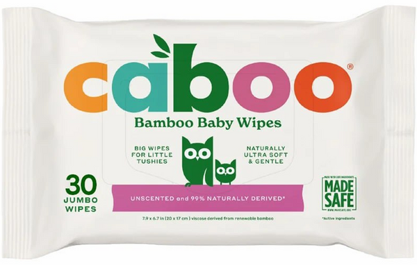 Caboo Bamboo Baby Wipes 30 Jumbo Wipes