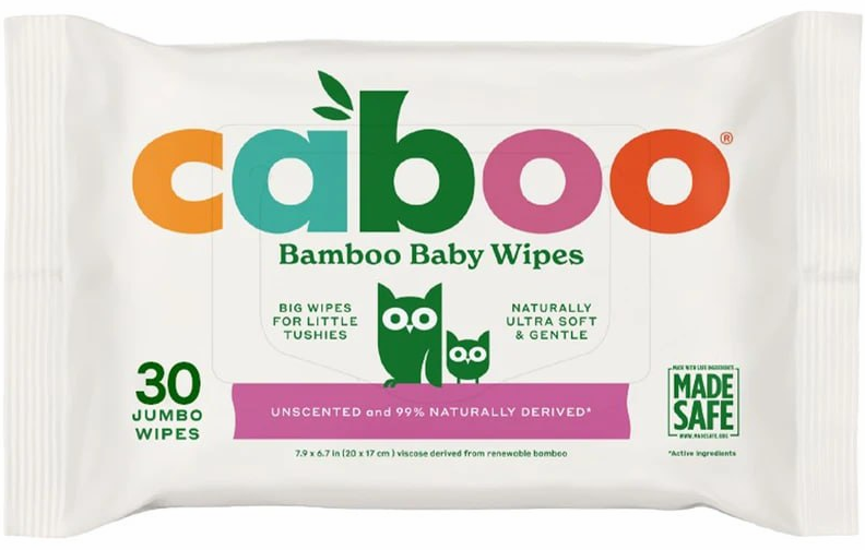 Caboo Bamboo Baby Wipes 30 Jumbo Wipes