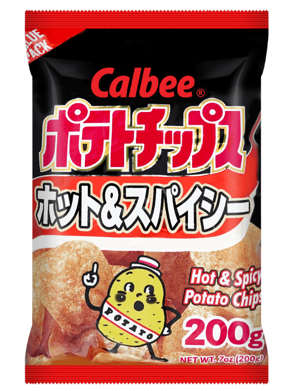 Calbee Mega Potato Chips Hot & Spicy 7 oz