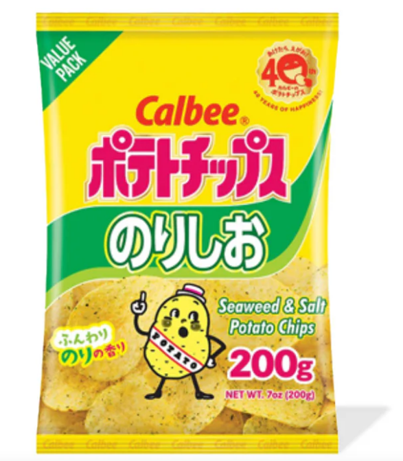 Calbee Mega Potato Chips Seaweed & Salt 7 oz