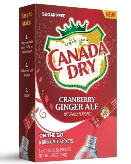 Canada Dry Cranberry Ginger Ale Drink Mix 6 Sachets 0.6 oz