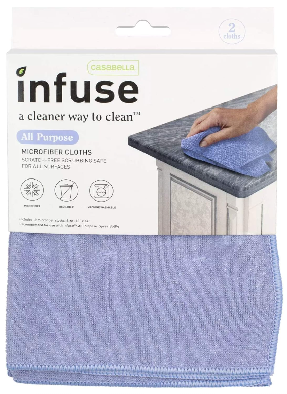 Casabella Infuse All Purpose Microfiber Cloths 2 count