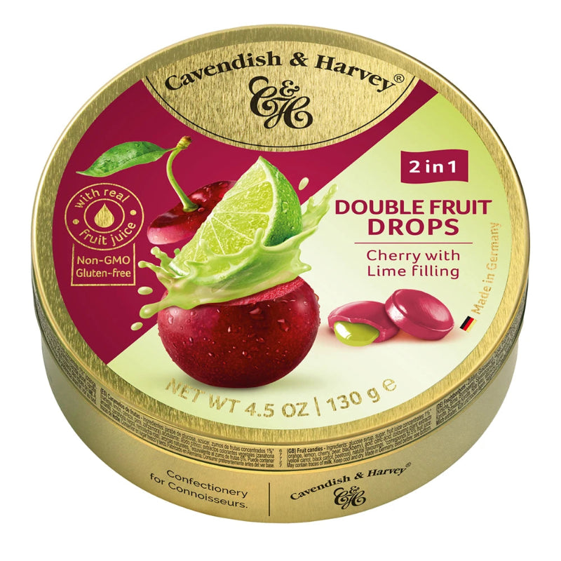 Cavendish & Harvey Cherry with Lime Filling Double Fruit Drops 130g