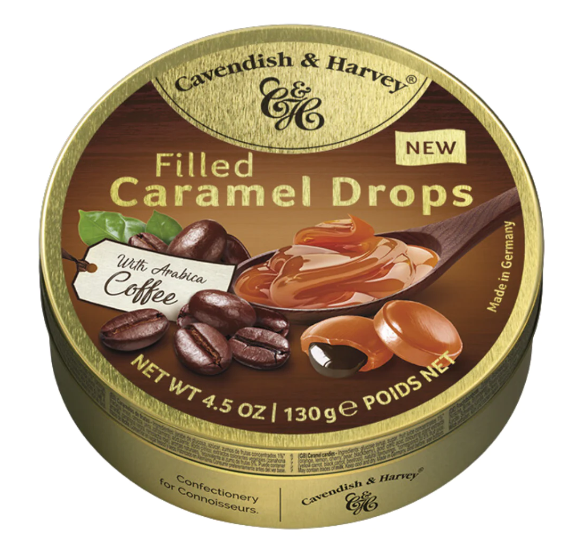 Cavendish & Harvey Filled Caramel Drops with with Arabica Coffee Filling 130g