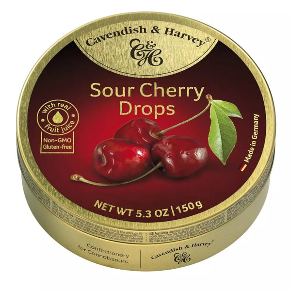 Cavendish & Harvey Sour Cherry Hard Candy Drops 150g