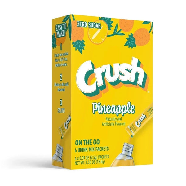 Crush Pineapple Zuckerfreie Pulver-Getränkemischung, 6 Päckchen