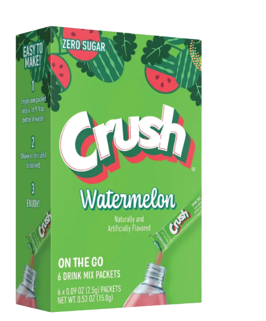 Crush Watermelon Powder Drink Mix 6 Packets