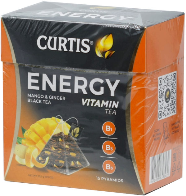Curtis Energy With Ginger & Mango Black Tea 15 Tea Pyramids