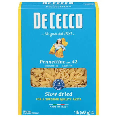 De Cecco Semolina Pasta Pennette No.42 16 oz