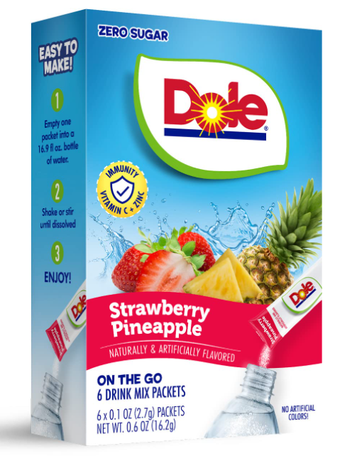 Dole Singles Drink Mix Strawberry Pineapple 6 Packets