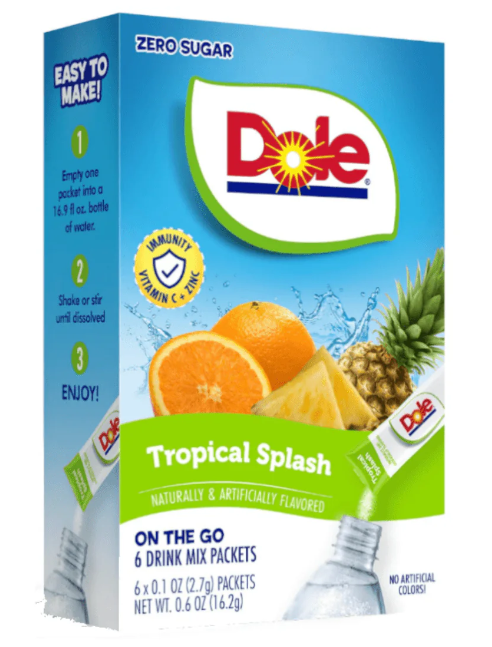 Dole Singles Drink Mix Tropical Splash 6 Packets