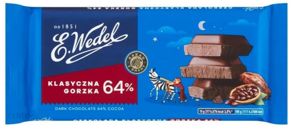 E. Wedel Classic Dark Chocolate 64% Cocoa 90g