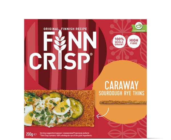 Finn Crisp Sourdough Rye Thins Caraway Crispbread 7 oz