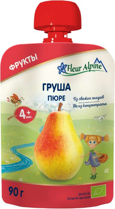 Fleur Alpine Baby Puree Fruit Pear Organic 90g