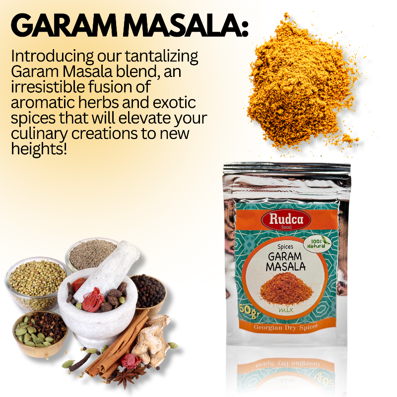 Spices Garam Masala Natural Dry Mix 50g by Rudca food