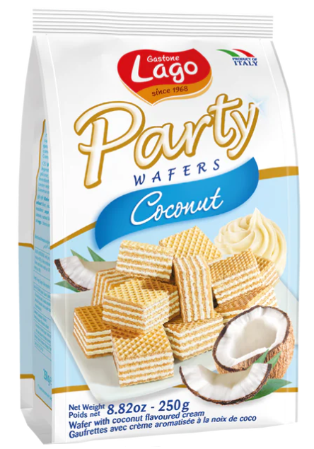 Gastone Lago Party Wafers Coconut Cream Filling 8.82 oz