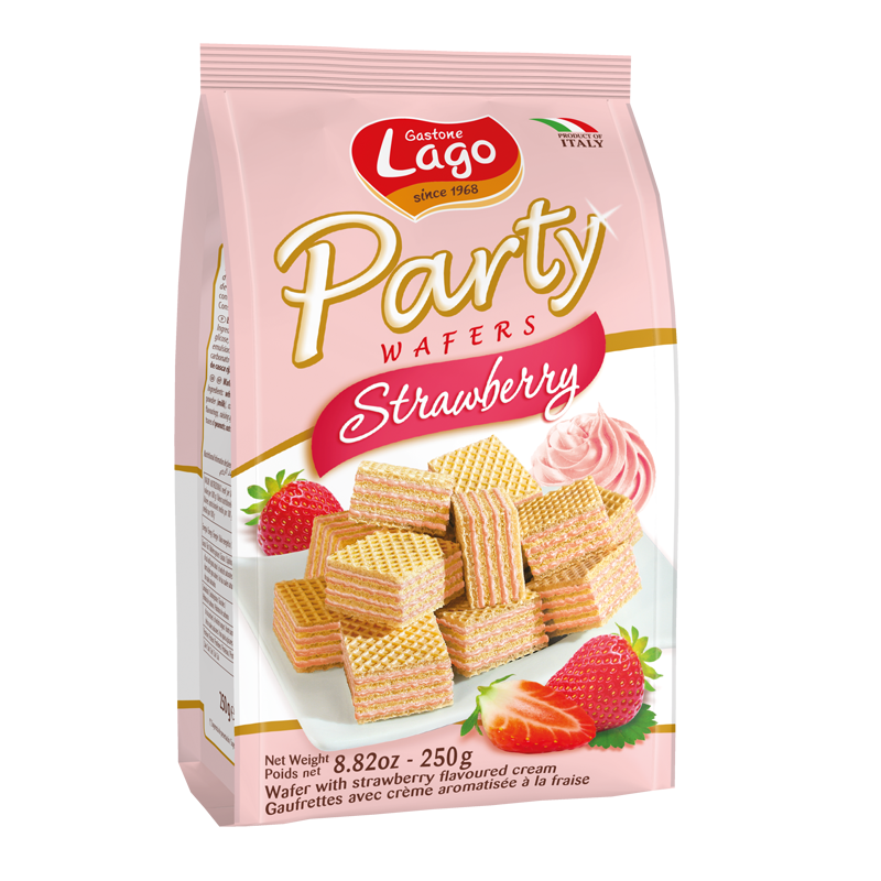 Gastone Lago Party Wafers Strawberry Cream Filling 8.82 oz