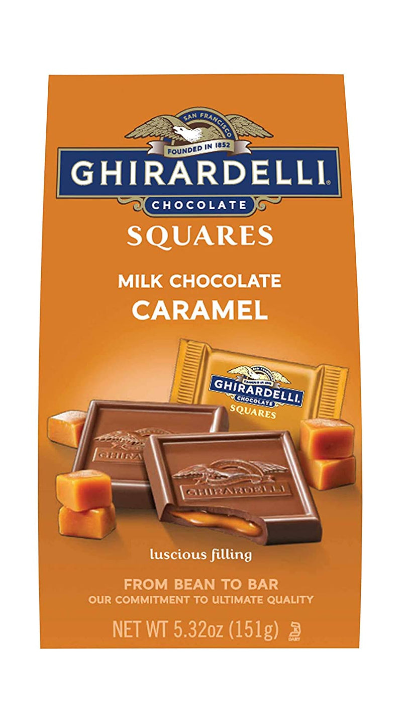 Ghirardelli Chocolate Caramel Milk Chocolate Squares Bar, 5.32 oz