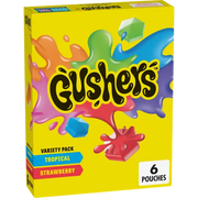Gushers Fruit Flavored Snacks Tropical & Strawberry Flavors 4.8 oz