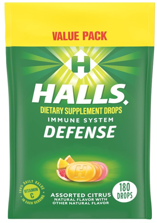 HALLS Defense Assorted Citrus 180 Drops