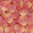 Haribo Gummy Candy Pfirsiche (Peach) 300 g features sugar-coated peach-shaped gummies in vibrant red and orange hues, ideal for candy lovers.