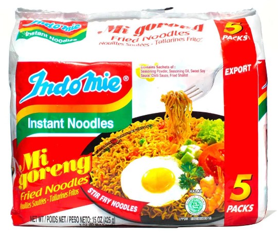 Indomie Instant Noodles Fried Mi Goreng 5 x 3oz