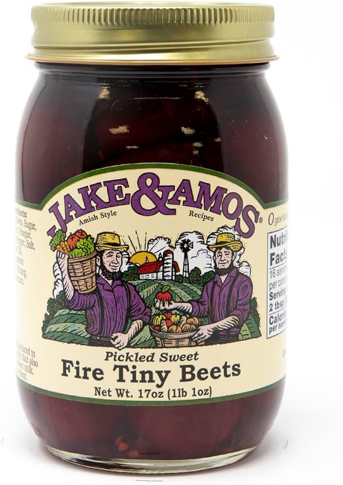 Jake & Amos Pickled Sweet Fire Tiny Beets 17 oz