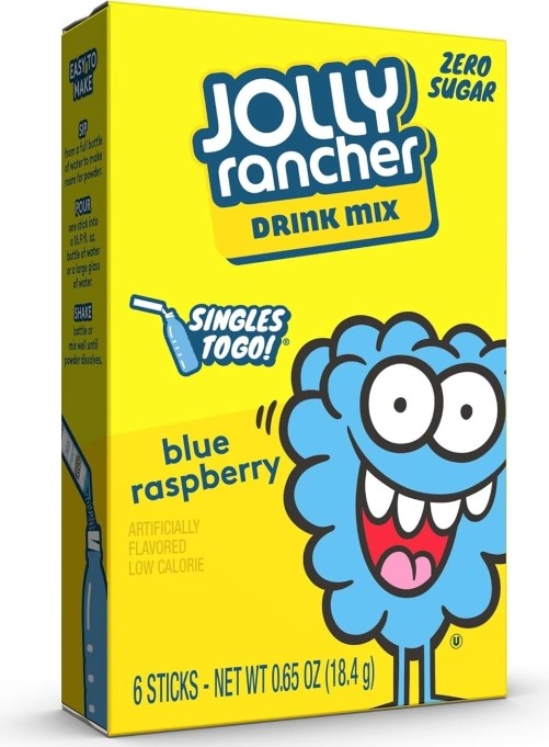 Jolly Rancher Blue Raspberry Sugar Free Powdered Drink Mix 6 Packets